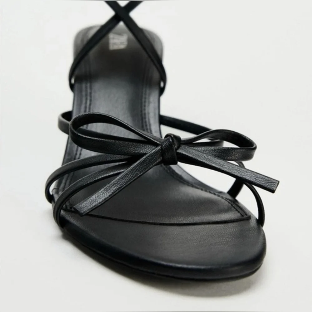 Zara Tied Heeled Sandals - Picture 7 of 8